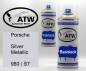 Preview: Porsche, Silver Metallic, 980 / S7: 400ml Sprühdose + 400ml Klarlack - Set, von ATW Autoteile West.